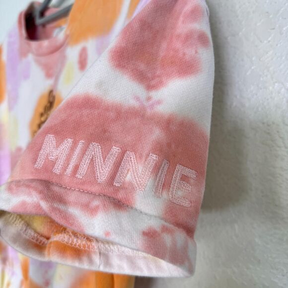 Minnie Mouse Top Womens Medium Tie Dye Knit Crop Pullover Disney Parks Merch M - Picture 7 of 11